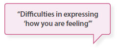 Difficulties in expressing ‘how you are feeling’